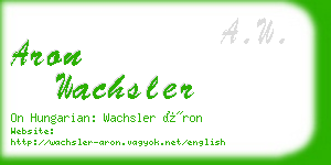 aron wachsler business card